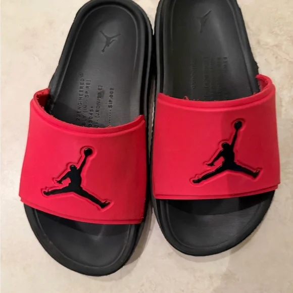Jordan Red and Black Slide Sandals - Picture 1 of 1